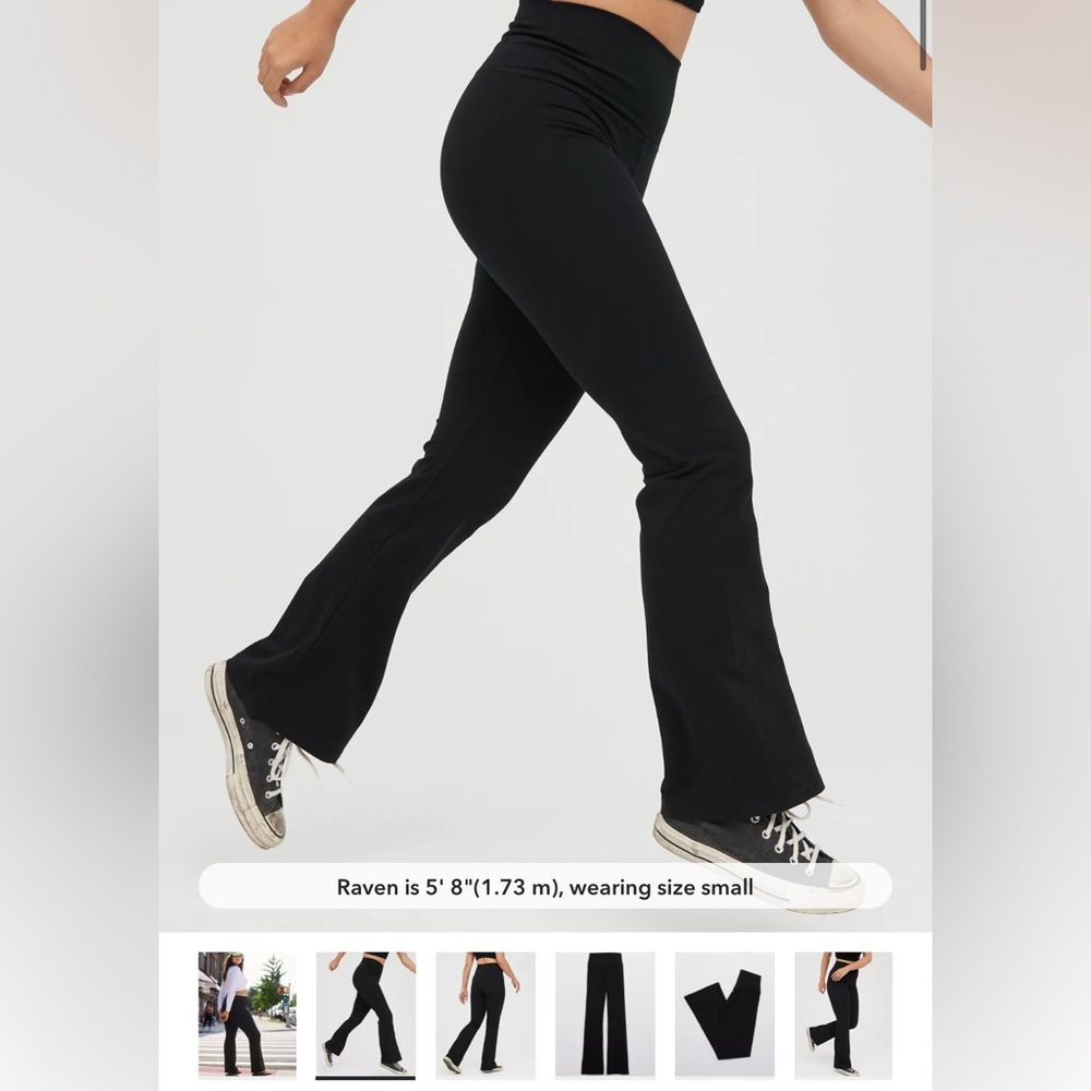 🏋️OFFLINE By Aerie OG High Waisted Black Flare Legging NWT